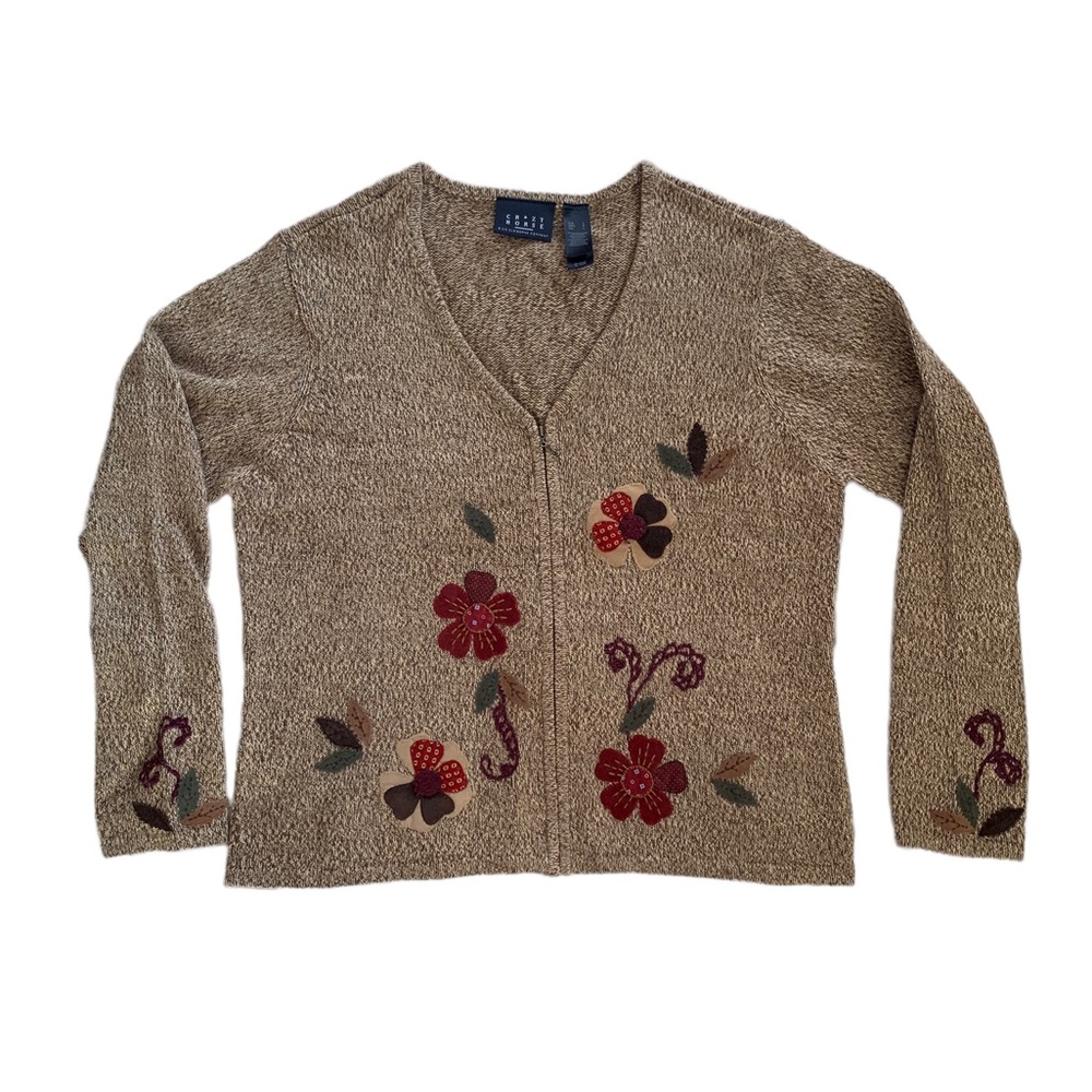 Crazy Horse Cottage Core Sweater with details Sz L